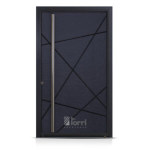 Puerta Pivotante Pavir Negro Texturado De 130x227