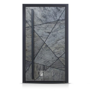 Puerta Pivotante Pavir Simil Piedra Oscura De 130x227